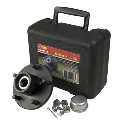 13311 – C.E. SMITH Trailer Axle Hub, 5 x 4-1/2 Inch Bolt Pattern 1350 Pound Capacity With Carry Case/ Dust Cap/ Cotte...